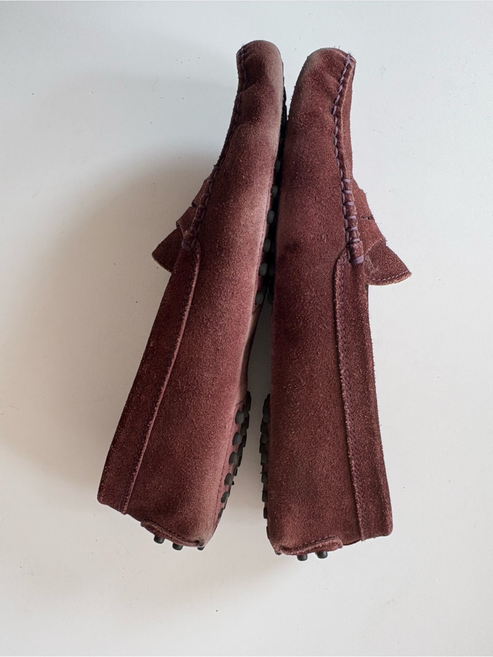 Tod's || Gommino Suede Driving Shoes Loafers Flats Brown Burgundy 36.5 - Picture 10 of 10